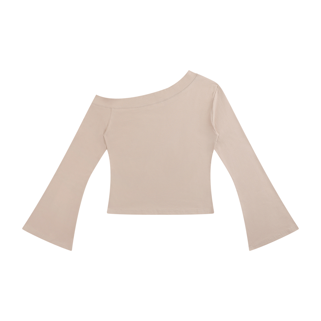 Bodycon,Offshoulder,longsleeve,tshirt,black,logo,brand,shoulder,top,white,tan,bellsleeve,asymmetricneckline,asymmetric,neckline,Everyday,everydaycasual,causal,closet,streetwear,fashion,y2k,pintrest